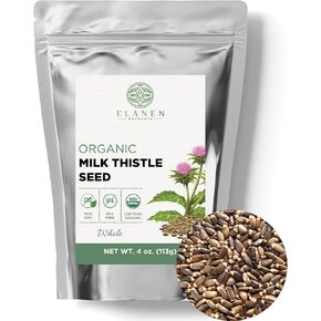 Organic Milk Thistle Seeds 4 oz. (113g), USDA Certified Organic Semillas de Mariano, Silybum marianum, Bulk Dried Natural Milk Thistle Seed