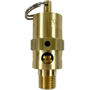 Brass, 1/8" NPT Industrial Hard Seat Safety Pressure Relief Valve, Made In The USA (35 PSI / 38 SCFM)