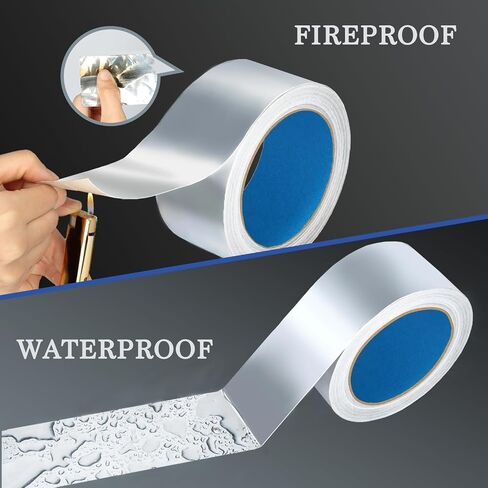 Aluminum Foil Tape,2 inch x 65ft(3.9Mil),Heavy Duty HVAC Tape,Insulation Adhesive Metal Tapes for Ductwork,Dryer Vents Pipe,Sealing and Repairing in Saudi Arabia