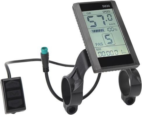 VBESTLIFE Electric Bike LCD Display, 24V 36V 48V LCD S830 Panel with 5Pin Waterproof Connector for Electric Electric Scooter in Saudi Arabia