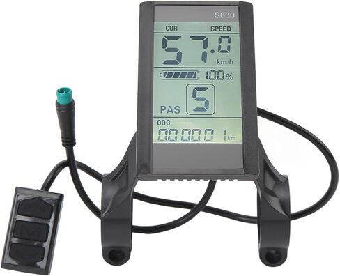 VBESTLIFE Electric Bike LCD Display, 24V 36V 48V LCD S830 Panel with 5Pin Waterproof Connector for Electric Electric Scooter in Saudi Arabia