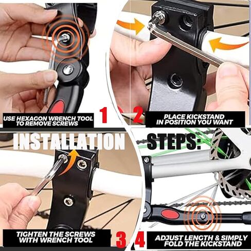 حامل خلفي قابل للتعديل للدراجة - لدراجات الأطفال مقاس 16 بوصة إلى 20 بوصة أو دراجات جبلية مقاس 24 بوصة إلى 29 بوصة ودراجات الطرق الهجينة MTB & 700C - سبائك ألومنيوم عالية الجودة مع تصميم مشبك جديد in Kuwait