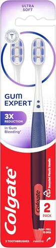 Colgate 360 Extra Soft Toothbrush for Sensitive Teeth and Gums with Tongue and Cheek Cleaner - 2 Count in Saudi Arabia