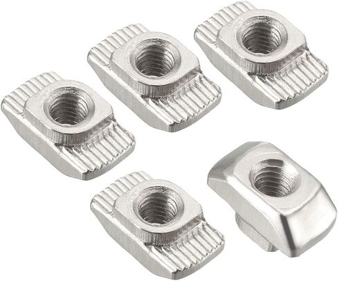 uxcell Sliding T Slot Nuts, M8 Half Round Roll in T-Nut for 4545 Series Aluminum Extrusion Profile, Carbon Steel Nickel-plated, Pack of 10 in Saudi Arabia