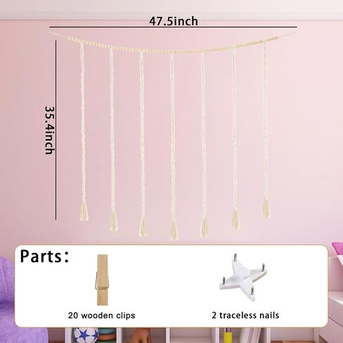 Macrame معلقة صورة عرض ديكور الحائط، ديكور جدار بوهو لغرفة النوم، صور معلقة مقاطع سلسلة وسبورة لغرفة المعيشة مكتب النوم، هدية فتاة في سن المراهقة in Saudi Arabia