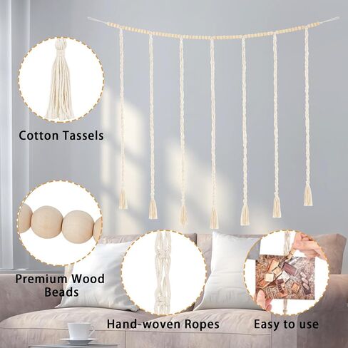 Macrame معلقة صورة عرض ديكور الحائط، ديكور جدار بوهو لغرفة النوم، صور معلقة مقاطع سلسلة وسبورة لغرفة المعيشة مكتب النوم، هدية فتاة في سن المراهقة in Saudi Arabia