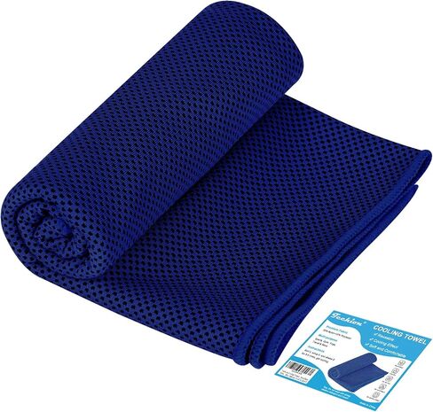 Cooling Towel, Microfiber Soft Touch Breathable Chilly Towel for Yoga, Sports, Running and Fitness Exercise (40 x 12 inch) - Blue in Saudi Arabia