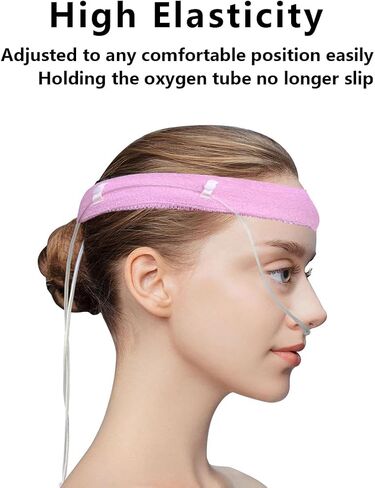 Comfort Oxygen Nasal Cannula Headband, Ear Protectors for Oxygen Tubing，Elastic Oxygen Cannula Headband to Prevent Ear Soreness (Black) in Saudi Arabia