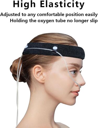 Comfort Oxygen Nasal Cannula Headband, Ear Protectors for Oxygen Tubing，Elastic Oxygen Cannula Headband to Prevent Ear Soreness (Black) in Saudi Arabia