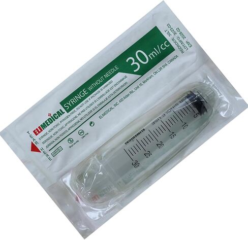 حقنة بيطرية يمكن التخلص منها، 30cc Luer Lock، بدون إبرة، معبأة بشكل فردي، 25 لكل صندوق، 30LT in Saudi Arabia