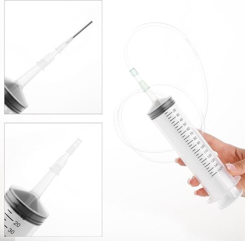 5 Pack 150ml plastic syringes with 10 plastic tubes for scientific laboratory, industrial chemistry, liquid measurement, pet feeding, oil or glue applicator measurement, white in Saudi Arabia