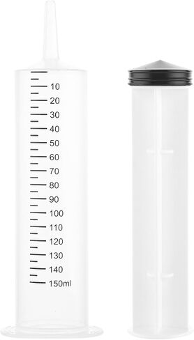 5 Pack 150ml plastic syringes with 10 plastic tubes for scientific laboratory, industrial chemistry, liquid measurement, pet feeding, oil or glue applicator measurement, white in Saudi Arabia