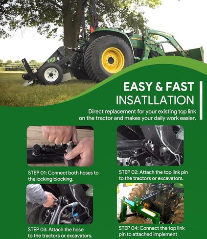 Hydraulic Top Link Cat. 1-1 with Locking Block 18 1/8" - 26 3/8" with 2 x Hose, SPH320032 2-Way Check Valve Hydraulic Cylinder for Tractors, Excavators in Saudi Arabia