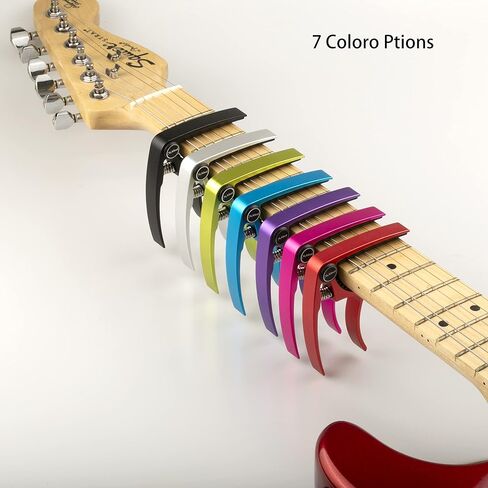 كابو الجيتار، مشبك مفاتيح كابو من الألومنيوم باللون الأخضر من ميلاند للجيتار الصوتي/الجيتار الكهربائي/القيثارة/الباس مع أعواد الجيتار وحامل أعواد جلدية ومسمار دبابيس الجسر متضمن (أخضر) in Kuwait