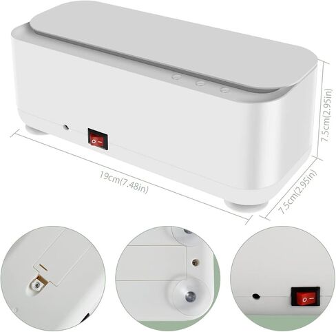 منظف ​​المجوهرات بالموجات فوق الصوتية، آلة تنظيف بالموجات فوق الصوتية 45000 هرتز مع 4 أكواب شفط، آلة تنظيف النظارات المحمولة شحن USB لنظارات العين والأقراط والخاتم وحزام الساعة والقلائد in Kuwait