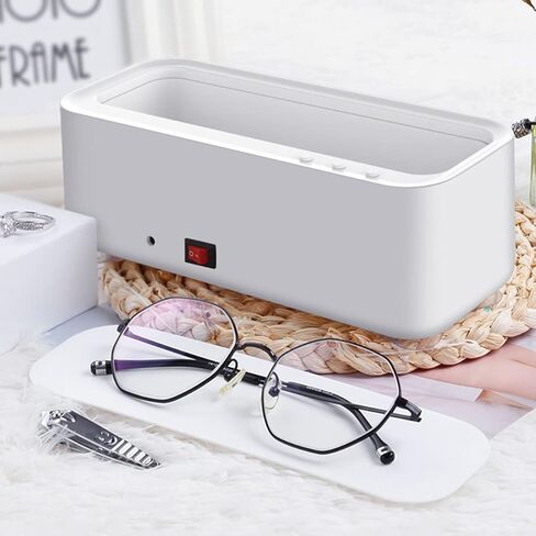 منظف ​​المجوهرات بالموجات فوق الصوتية، آلة تنظيف بالموجات فوق الصوتية 45000 هرتز مع 4 أكواب شفط، آلة تنظيف النظارات المحمولة شحن USB لنظارات العين والأقراط والخاتم وحزام الساعة والقلائد in Kuwait