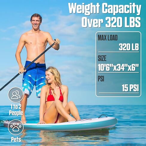 Surfstar قابل للنفخ SUP Kayak مقاس 10'6"×34"×6" لوح مجداف واقف مع تقنية اللحام، ألواح مجداف قابلة للنفخ لصيد الأسماك للبالغين، لوح SUP أكثر ثباتًا مع حامل الكاميرا ومقعد الكاياك in Saudi Arabia