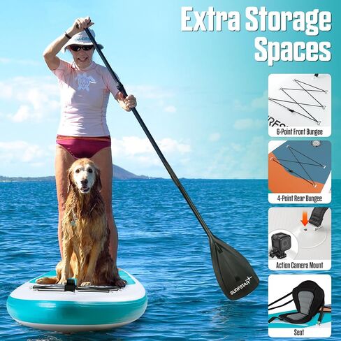 Surfstar قابل للنفخ SUP Kayak مقاس 10'6"×34"×6" لوح مجداف واقف مع تقنية اللحام، ألواح مجداف قابلة للنفخ لصيد الأسماك للبالغين، لوح SUP أكثر ثباتًا مع حامل الكاميرا ومقعد الكاياك in Saudi Arabia