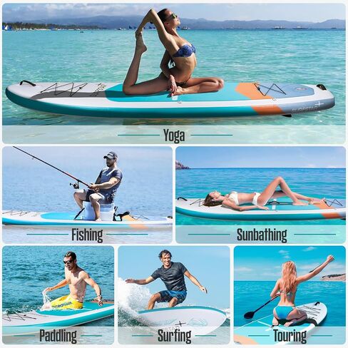 Surfstar قابل للنفخ SUP Kayak مقاس 10'6"×34"×6" لوح مجداف واقف مع تقنية اللحام، ألواح مجداف قابلة للنفخ لصيد الأسماك للبالغين، لوح SUP أكثر ثباتًا مع حامل الكاميرا ومقعد الكاياك in Saudi Arabia