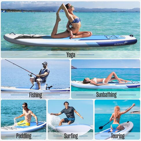 Surfstar قابل للنفخ SUP Kayak مقاس 10'6"×34"×6" لوح مجداف واقف مع تقنية اللحام، ألواح مجداف قابلة للنفخ لصيد الأسماك للبالغين، لوح SUP أكثر ثباتًا مع حامل الكاميرا ومقعد الكاياك in Saudi Arabia