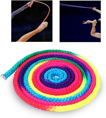 Dioche Gymnastics Art Rope, Rainbow Color Rhythmic Gymnastics Rope Sports Competition Arts Training Jump Rope Gymnastic Skipping Rope in Saudi Arabia