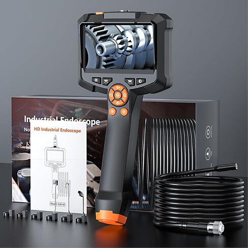 Endoscope Camera with Light, 4.3' IPS Screen Industrial Borescope Camera, 1080P HD Inspection Snake Camera with 8 LED Lights, IP67 Waterproof Sewer Endoscope, 16.4FT Semi-Rigid Cord Bore Scope in Saudi Arabia