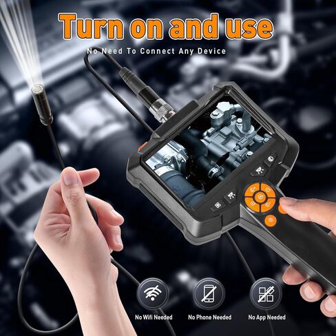 Endoscope Camera with Light, 4.3' IPS Screen Industrial Borescope Camera, 1080P HD Inspection Snake Camera with 8 LED Lights, IP67 Waterproof Sewer Endoscope, 16.4FT Semi-Rigid Cord Bore Scope in Saudi Arabia