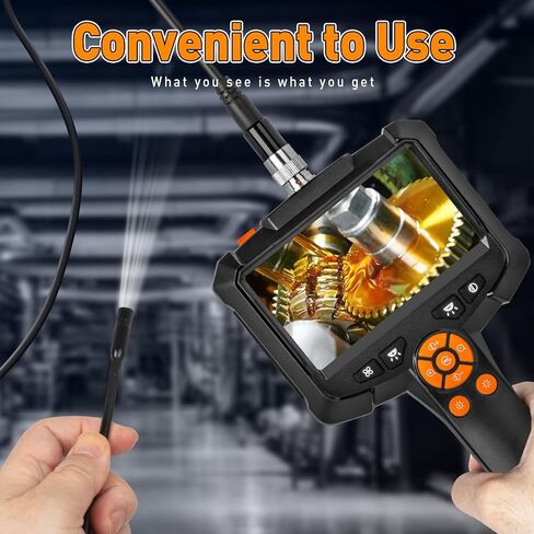 Endoscope Camera with Light, 4.3' IPS Screen Industrial Borescope Camera, 1080P HD Inspection Snake Camera with 8 LED Lights, IP67 Waterproof Sewer Endoscope, 16.4FT Semi-Rigid Cord Bore Scope in Saudi Arabia