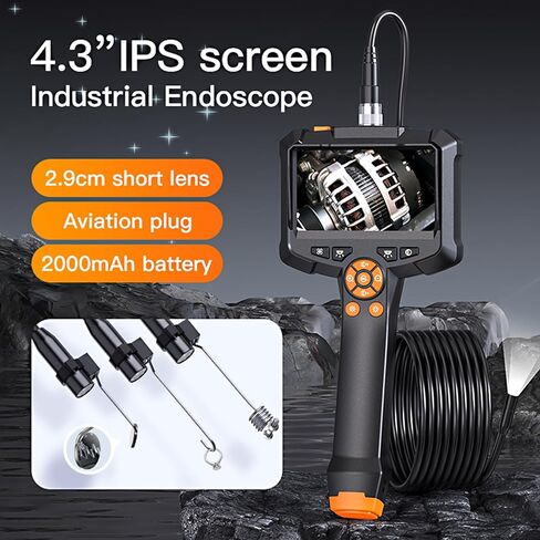 Endoscope Camera with Light, 4.3' IPS Screen Industrial Borescope Camera, 1080P HD Inspection Snake Camera with 8 LED Lights, IP67 Waterproof Sewer Endoscope, 16.4FT Semi-Rigid Cord Bore Scope in Saudi Arabia