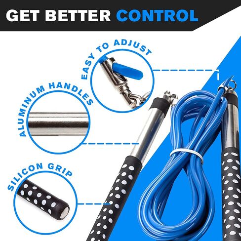 Freestyle Boxing Jump Rope by DYNAPRO with Long Handles for better control, adjustable to any height, Freestyling, Double Unders, Crossovers, HIIT and More in Saudi Arabia