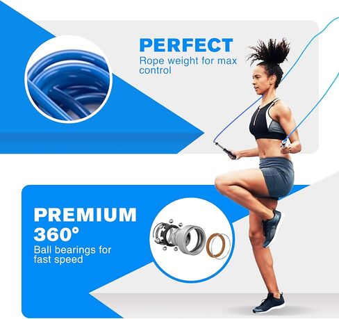 Freestyle Boxing Jump Rope by DYNAPRO with Long Handles for better control, adjustable to any height, Freestyling, Double Unders, Crossovers, HIIT and More in Saudi Arabia