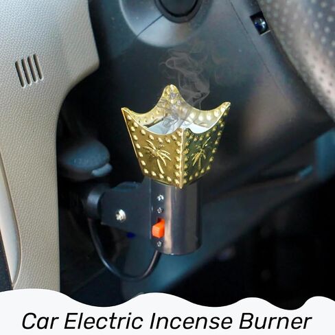 Car Electric Incense Burner, Car Aromatherapy Diffuser, Vehicle Incense Holder, Auto Electric Incense Dispenser, Automobile Fragrance Diffuser, Car Scent Diffuser, Electric Incense Burner for Cars in Saudi Arabia