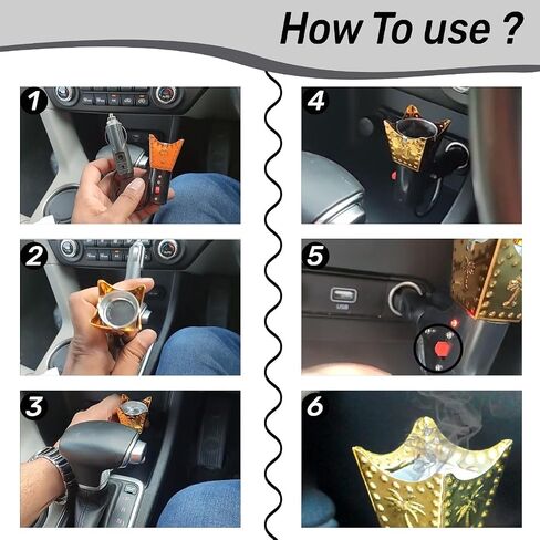 Car Electric Incense Burner, Car Aromatherapy Diffuser, Vehicle Incense Holder, Auto Electric Incense Dispenser, Automobile Fragrance Diffuser, Car Scent Diffuser, Electric Incense Burner for Cars in Saudi Arabia