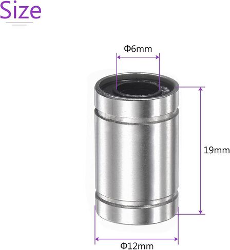 DMiotech 4 Pack LM6UU 6mm Bore 12mm OD Linear Ball Bearings Nickel Plated for 3D Printer in Saudi Arabia