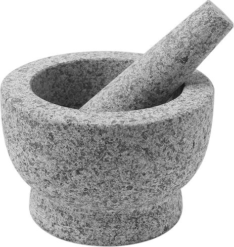 ChefSofi Mortar and Pestle Set - 6 Inch - 2 Cup Capacity - Unpolished Heavy Granite for Enhanced Performance and Organic Appearance - INCLUDED: Anti-Scratch Protector in Saudi Arabia