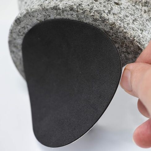 ChefSofi Mortar and Pestle Set - 6 Inch - 2 Cup Capacity - Unpolished Heavy Granite for Enhanced Performance and Organic Appearance - INCLUDED: Anti-Scratch Protector in Saudi Arabia