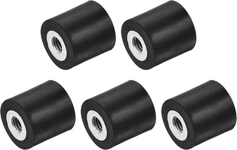 uxcell M6 Rubber Mounts, 5pcs Female/Female Vibration Isolator Shock Absorber, for Garage Motor Air Compressor Car Boat Bobbins, D20mmxH30mm in Saudi Arabia