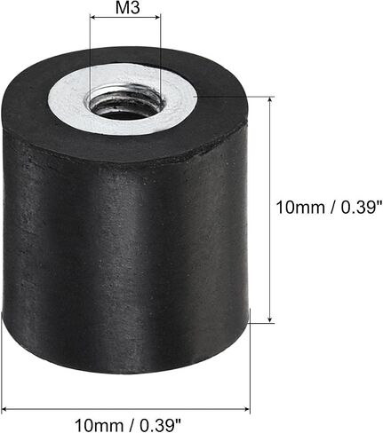 uxcell M6 Rubber Mounts, 5pcs Female/Female Vibration Isolator Shock Absorber, for Garage Motor Air Compressor Car Boat Bobbins, D20mmxH30mm in Saudi Arabia