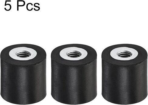 uxcell M6 Rubber Mounts, 5pcs Female/Female Vibration Isolator Shock Absorber, for Garage Motor Air Compressor Car Boat Bobbins, D20mmxH30mm in Saudi Arabia