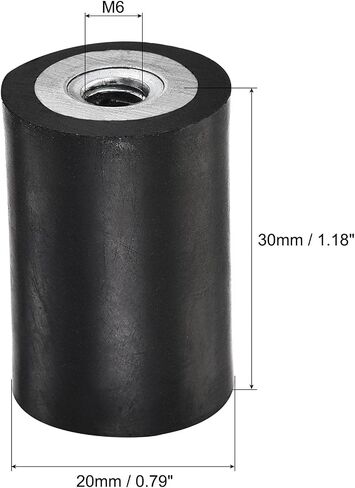 uxcell M6 Rubber Mounts, 5pcs Female/Female Vibration Isolator Shock Absorber, for Garage Motor Air Compressor Car Boat Bobbins, D20mmxH30mm in Saudi Arabia