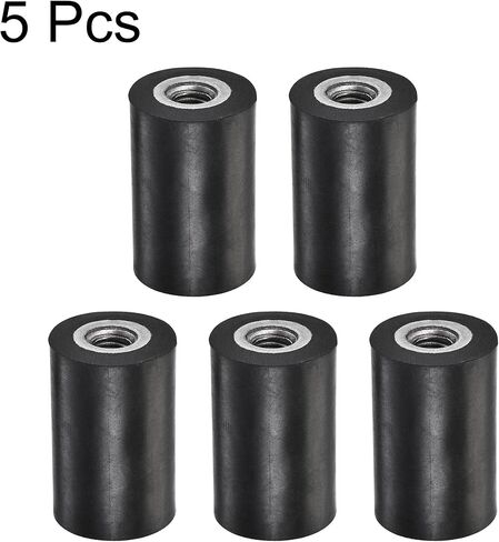 uxcell M6 Rubber Mounts, 5pcs Female/Female Vibration Isolator Shock Absorber, for Garage Motor Air Compressor Car Boat Bobbins, D20mmxH30mm in Saudi Arabia