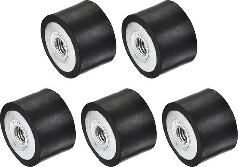 uxcell M6 Rubber Mounts, 5pcs Female/Female Vibration Isolator Shock Absorber, for Garage Motor Air Compressor Car Boat Bobbins, D20mmxH30mm in Saudi Arabia