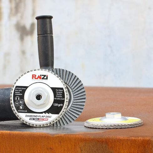 Raizi 4 1/2 Inch Premium Diamond Flap Disc Wheel for Stone Concrete Glass Metal (Grit 60) in Saudi Arabia