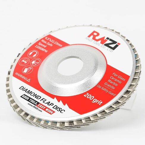 Raizi 4 1/2 Inch Premium Diamond Flap Disc Wheel for Stone Concrete Glass Metal (Grit 60) in Saudi Arabia