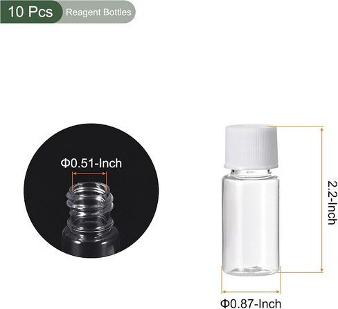 YOKIVE 12 Pcs Chemistry Reagent Bottle, Lab Containers with Wide Mouth | Liquid Storage, Great for Laboratory, Stores, Factory (Transparent, 0.34-Oz) in Saudi Arabia