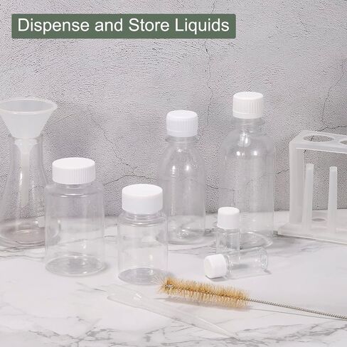YOKIVE 12 Pcs Chemistry Reagent Bottle, Lab Containers with Wide Mouth | Liquid Storage, Great for Laboratory, Stores, Factory (Transparent, 0.34-Oz) in Saudi Arabia