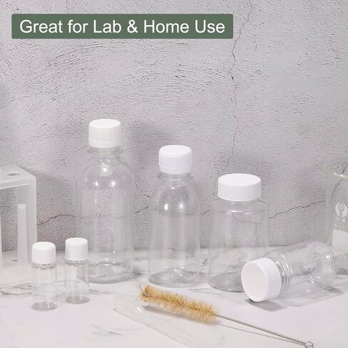 YOKIVE 12 Pcs Chemistry Reagent Bottle, Lab Containers with Wide Mouth | Liquid Storage, Great for Laboratory, Stores, Factory (Transparent, 0.34-Oz) in Saudi Arabia