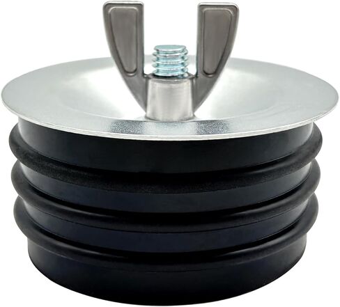 قابس اختبار ميكانيكي فولاذي، غطاء تنظيف مجاري قوي مع برغي مجلفن وجوز جناح مناسب لمعظم حمامات حوض الأنابيب، أسود (6 بوصة) in Kuwait