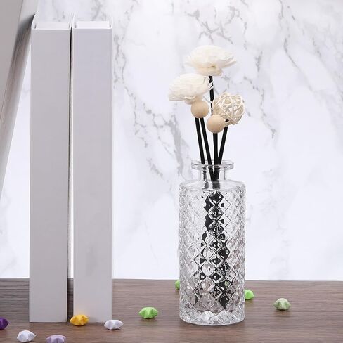 PATIKIL 20CM/8Inch Reed Diffuser Stick, 50 Pack Fiber Aroma Fragrance Refill Sticks Replacement with PET Bottle for Home Office Hotel Party Wedding, Black in Saudi Arabia