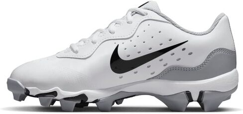 حذاء بيسبول مطاطي للأولاد من Nike Alpha Huarache 4 Keystone باللون الأبيض | رمادي الحجم متوسط in Kuwait